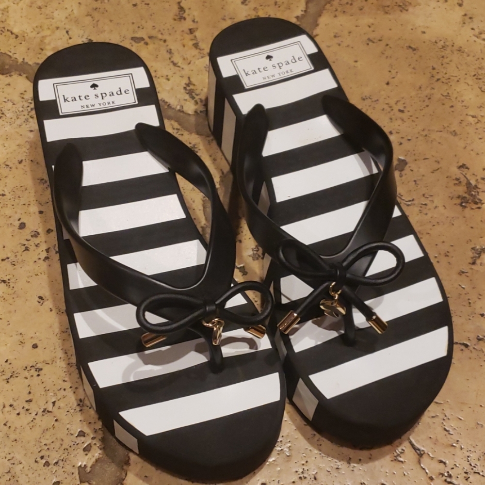 Kate Spade wedge flip flops